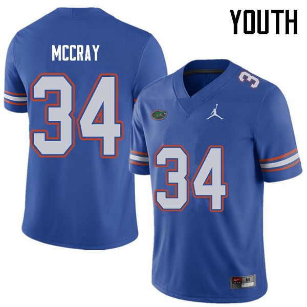 Youth NCAA Florida Gators Lerentee McCray #34 Stitched Authentic Jordan Brand Royal College Football Jersey RRQ4765TO